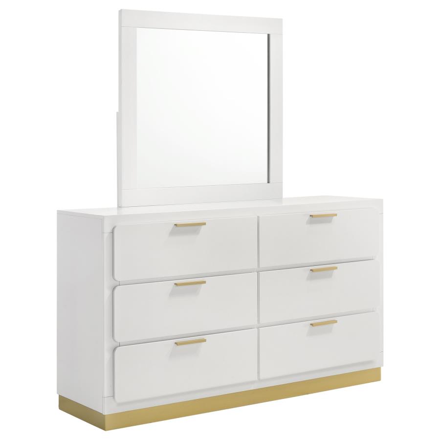 (image for) Caraway 6-drawer Dresser with Mirror White