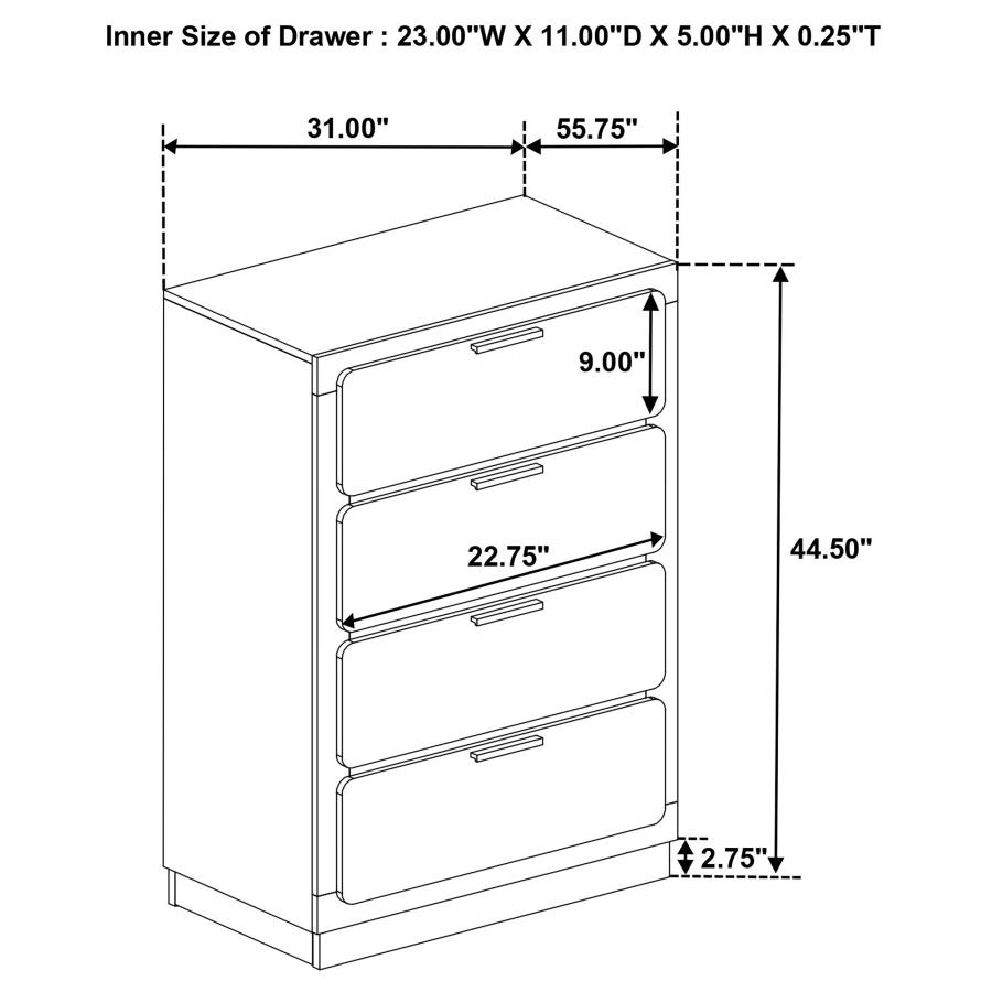 (image for) Caraway 4-drawer Bedroom Chest White