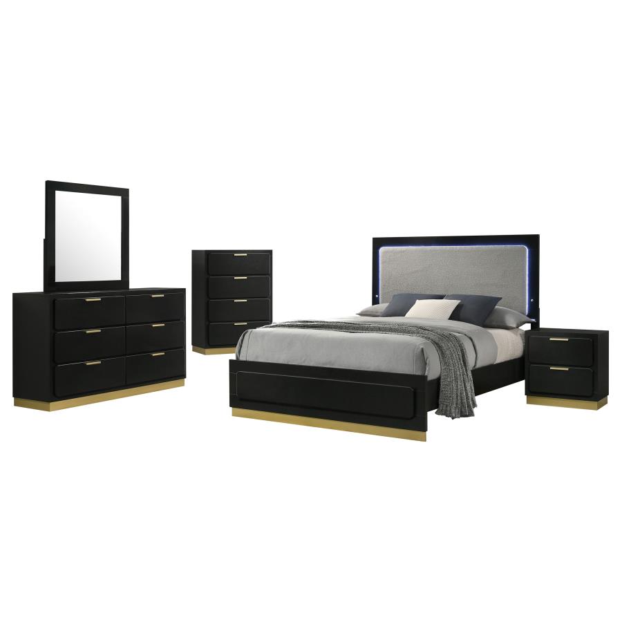 (image for) Caraway 5-piece Eastern King Bedroom Set Black