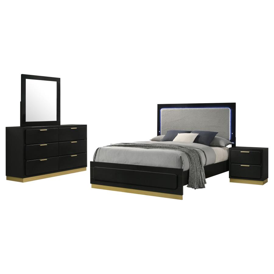 (image for) Caraway 4-piece California King Bedroom Set Black