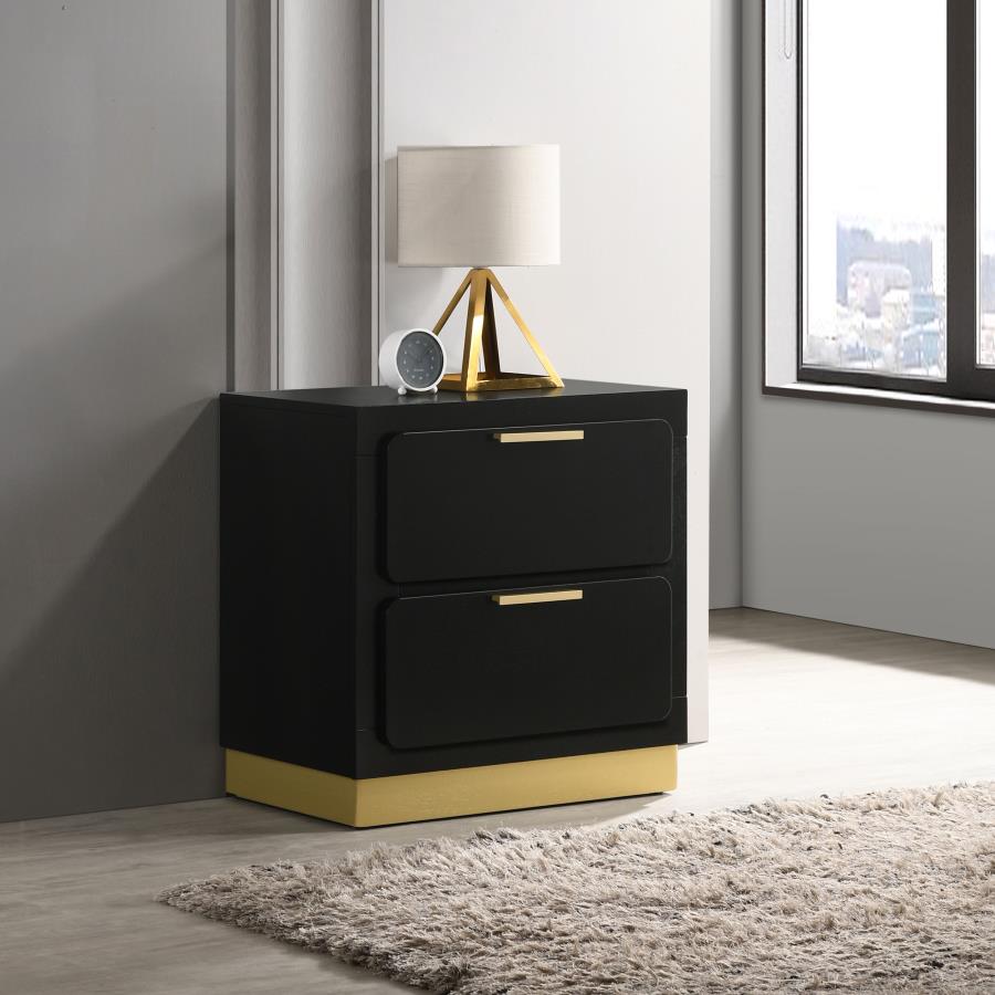 (image for) Caraway 2-drawer Nightstand Black