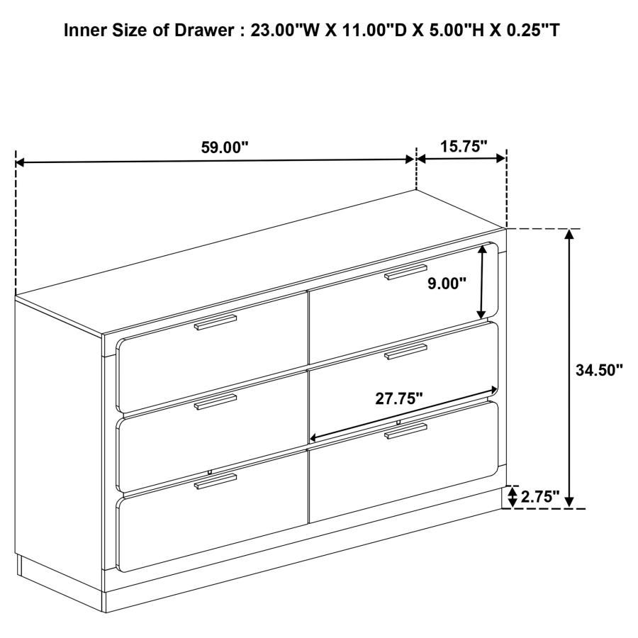 (image for) Caraway 6-drawer Dresser Black