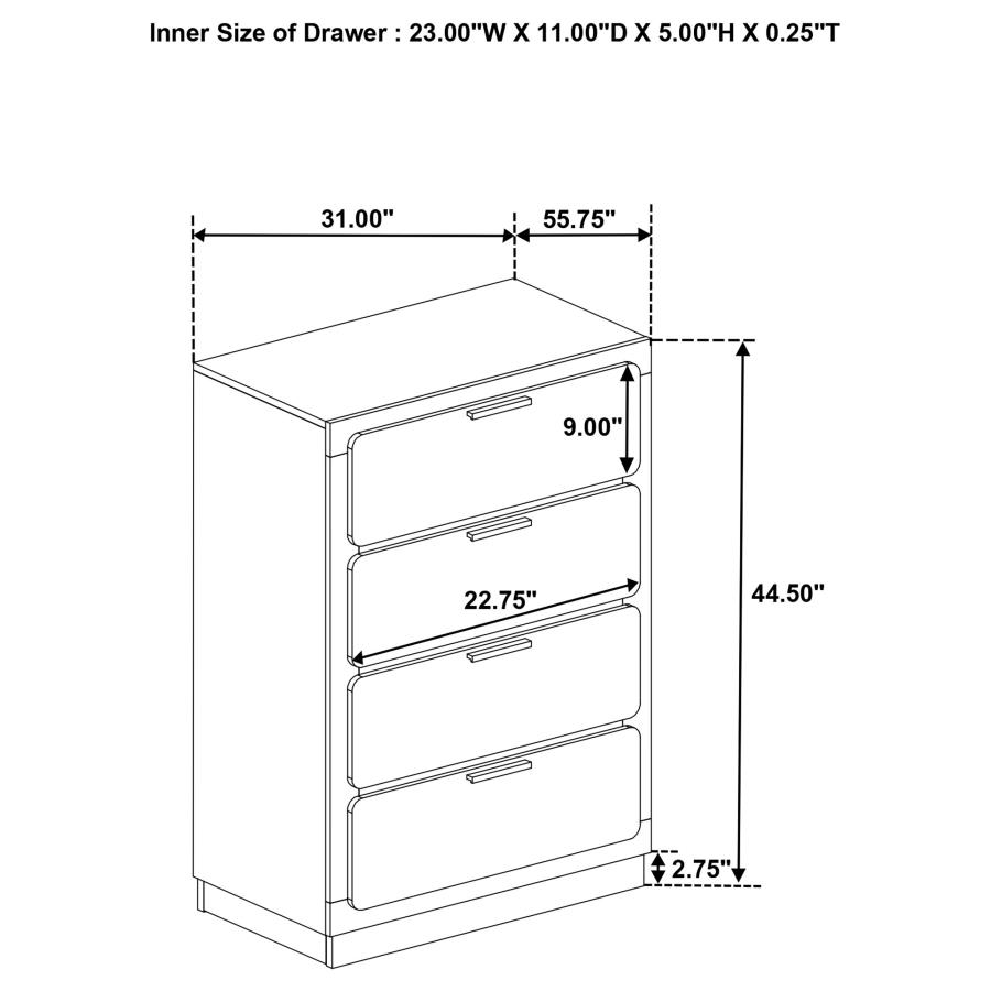 (image for) Caraway 4-drawer Bedroom Chest Black