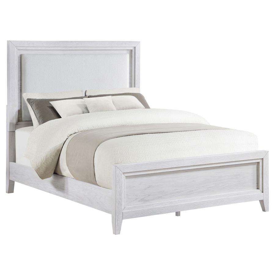 (image for) Marielle California King Panel Bed Distressed White 