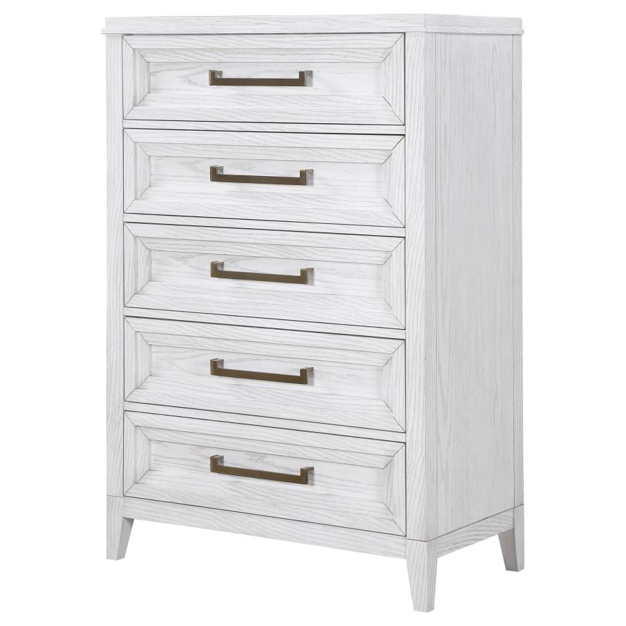 (image for) Marielle 5-drawer Bedroom Chest Distressed White 