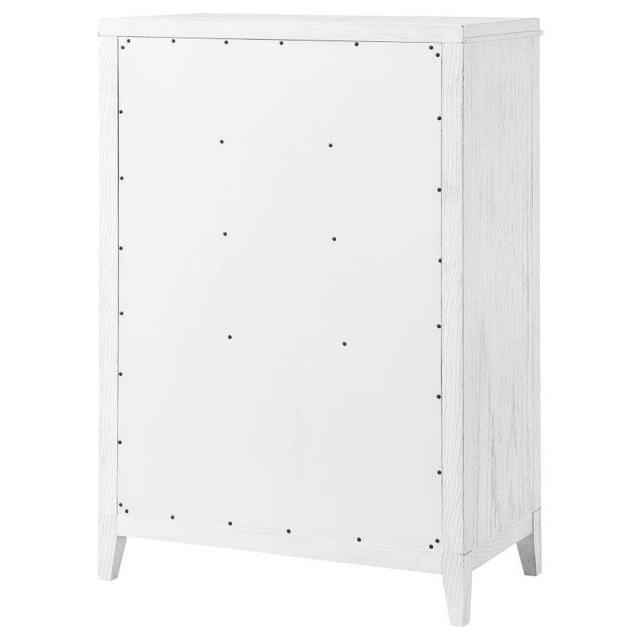 (image for) Marielle 5-drawer Bedroom Chest Distressed White 