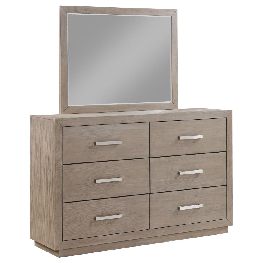 (image for) Kenora 6-drawer Dresser and Mirror Barley Brown