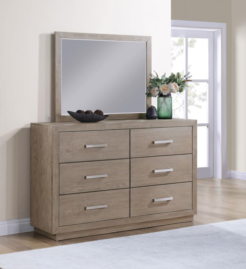 (image for) Kenora 6-drawer Dresser and Mirror Barley Brown