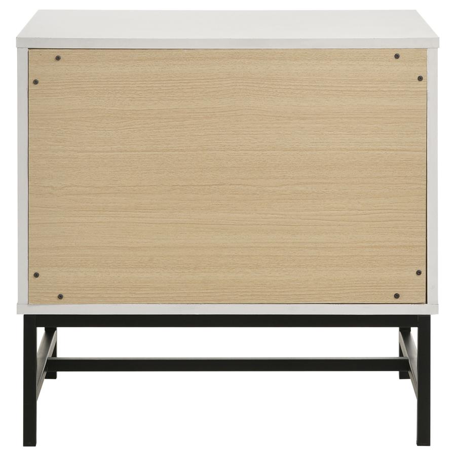 (image for) Sonora 2-drawer Nightstand Bedside Table White 