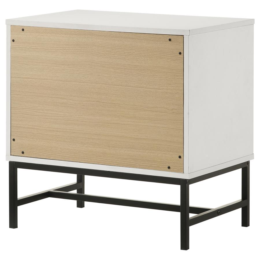 (image for) Sonora 2-drawer Nightstand Bedside Table White 