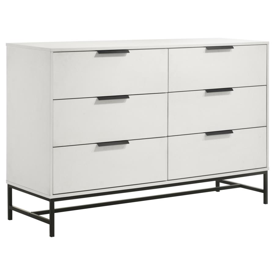 (image for) Sonora 6-drawer Bedroom Dresser White 