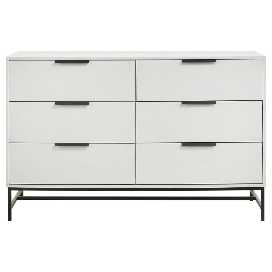 (image for) Sonora 6-drawer Bedroom Dresser White 