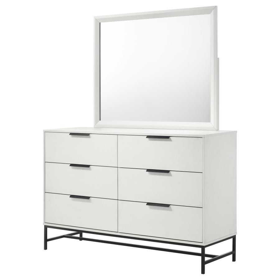 (image for) Sonora 6-drawer Dresser with Mirror White