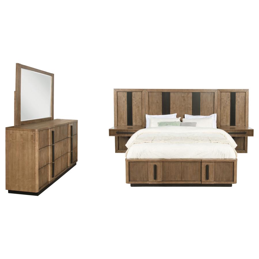 (image for) Terrace 5-piece Eastern King Panel Bedroom Set Ash Brown