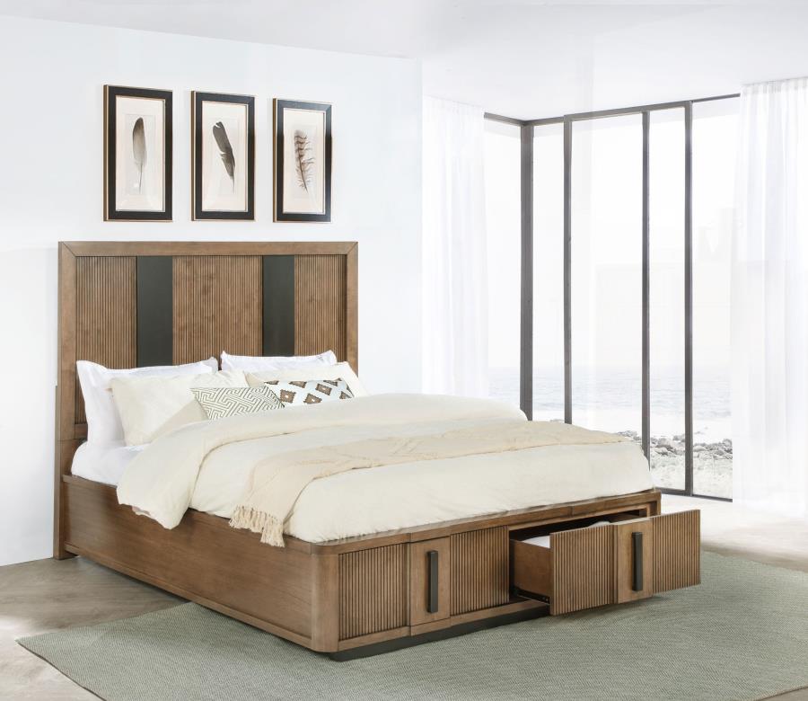 (image for) Terrace 2-drawer Eastern King Storage Bed Ash Brown