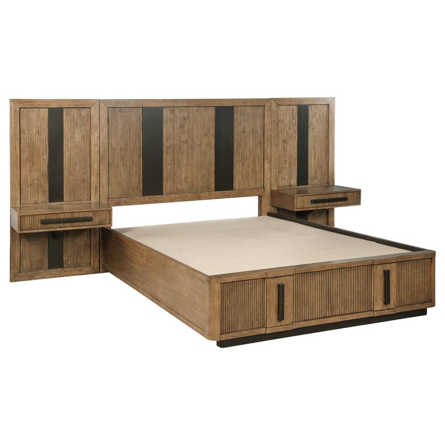 (image for) Terrace California King Wall Panel Storage Bed Ash Brown