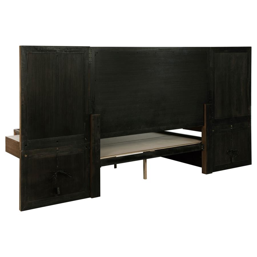 (image for) Terrace California King Wall Panel Storage Bed Ash Brown