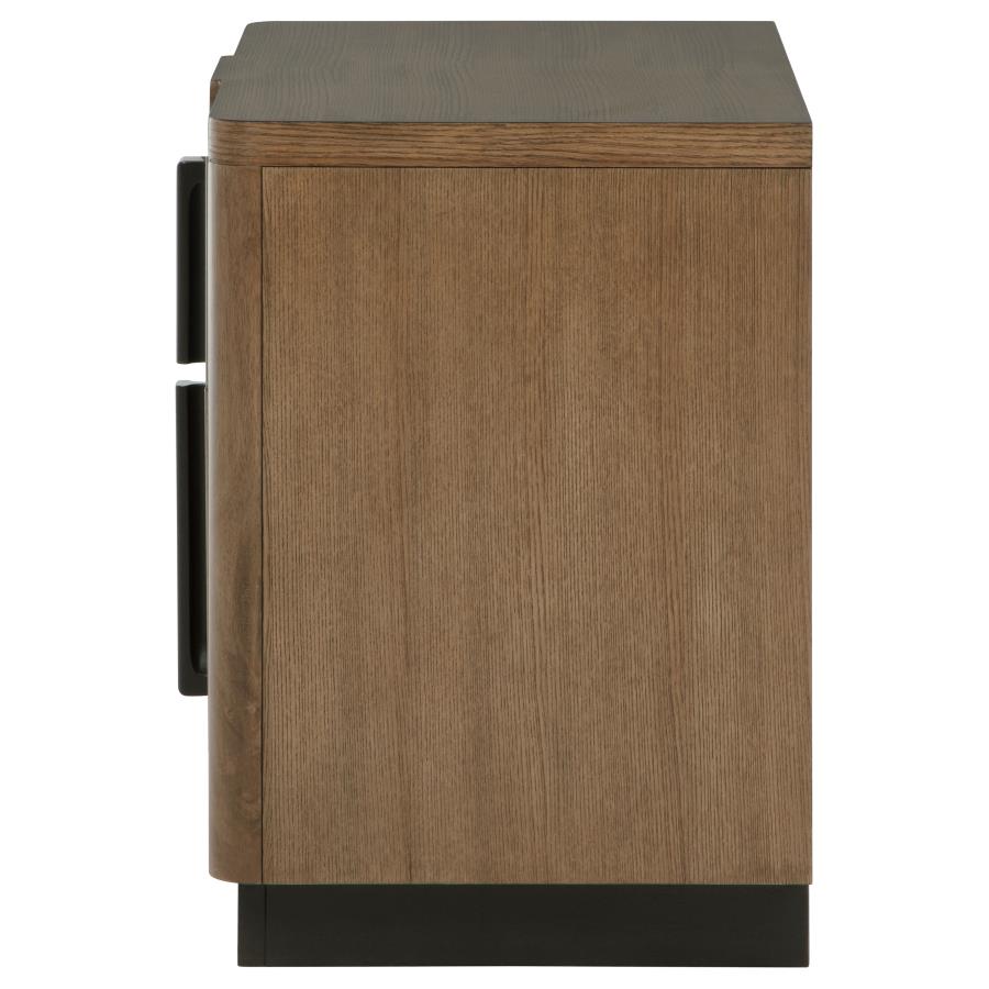 (image for) Terrace 2-drawer Nightstand Bedside Table Ash Brown