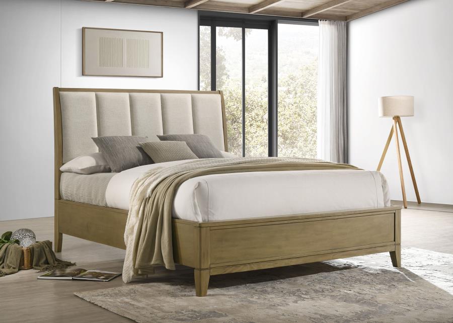 (image for) Granada Upholstered Eastern King Panel Bed Natural Pine