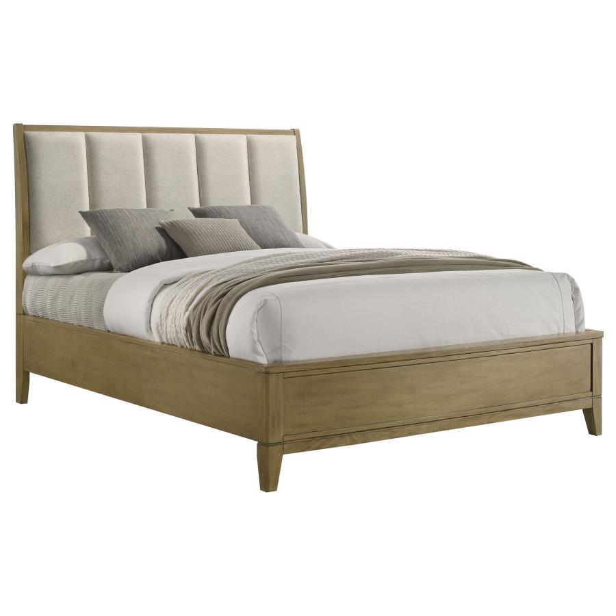 (image for) Granada Upholstered Eastern King Panel Bed Natural Pine