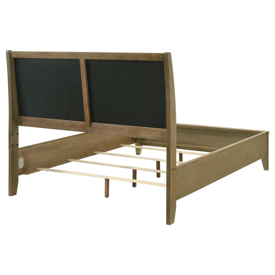 (image for) Granada Upholstered Queen Panel Bed Natural Pine