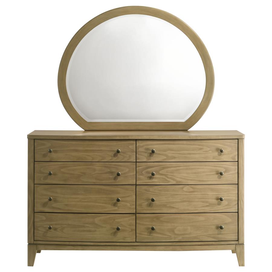 (image for) Granada 8-drawer Dresser and Mirror Natural Pine