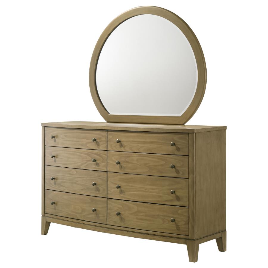 (image for) Granada 8-drawer Dresser and Mirror Natural Pine