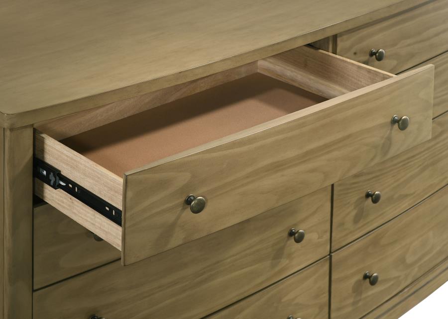 (image for) Granada 8-drawer Dresser and Mirror Natural Pine