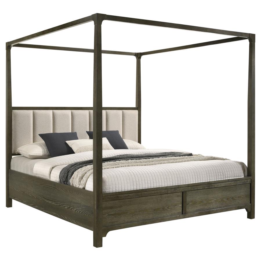 (image for) Gran Park Eastern King Four Poster Canopy Bed Dark Cocoa