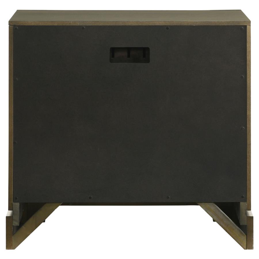 (image for) Gran Park 2-drawer Nightstand Bedside Table Dark Cocoa