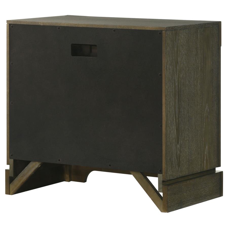 (image for) Gran Park 2-drawer Nightstand Bedside Table Dark Cocoa