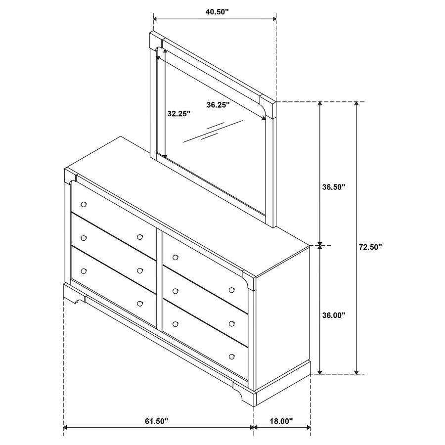 (image for) Gran Park 6-drawer Dresser and Mirror Dark Cocoa