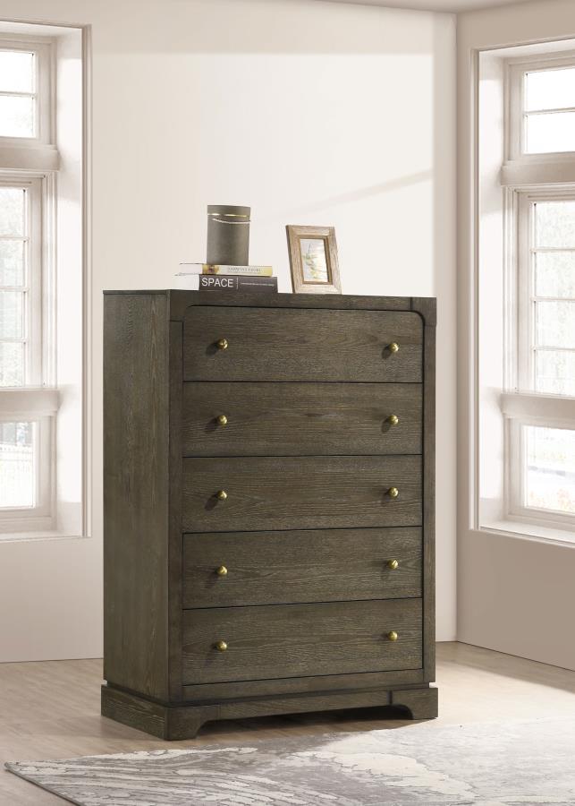 (image for) Gran Park 5-drawer Bedroom Chest of Drawers Dark Cocoa