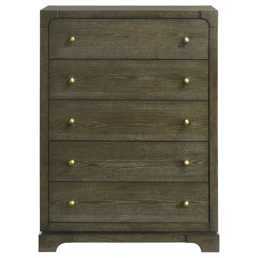 (image for) Gran Park 5-drawer Bedroom Chest of Drawers Dark Cocoa