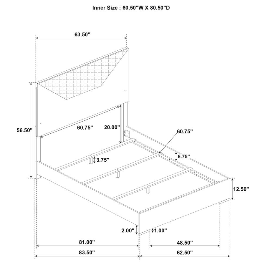 (image for) Ives 5-piece Queen Bedroom Set White High Gloss