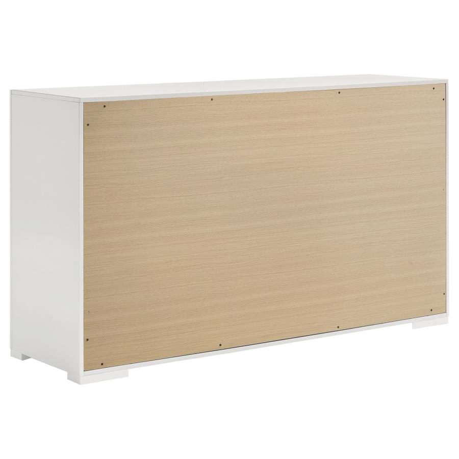 (image for) Ives 6-drawer Dresser Cabinet White High Gloss