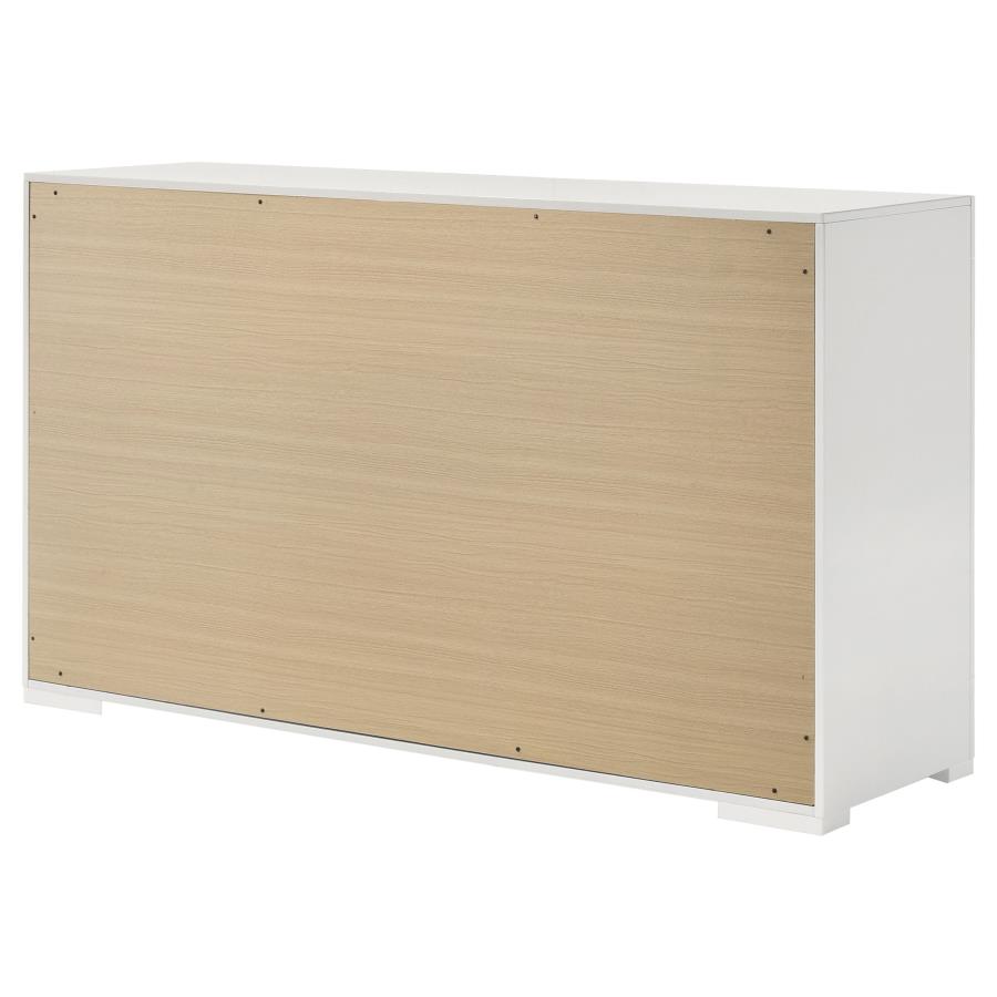 (image for) Ives 6-drawer Dresser Cabinet White High Gloss