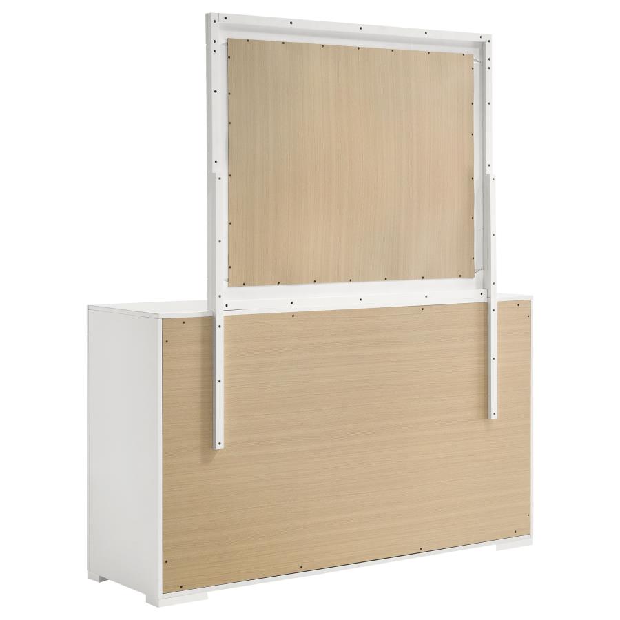 (image for) Ives 6-drawer Dresser and Mirror White High Gloss