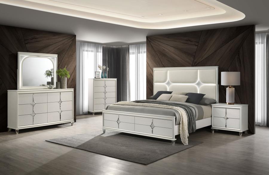 (image for) Olivia 5-piece California King Bedroom Set Pearl White