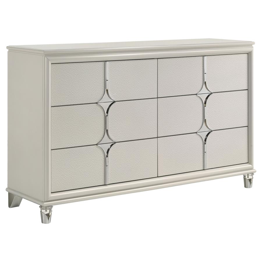 (image for) Olivia 6-drawer Dresser Cabinet Pearl White