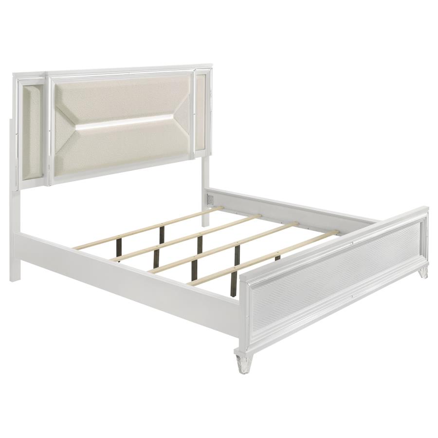 (image for) Marmore 64-inch California King Bed LED Headboard White - Click Image to Close