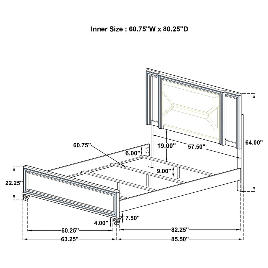 (image for) Marmore 4-piece Queen Bedroom Set White