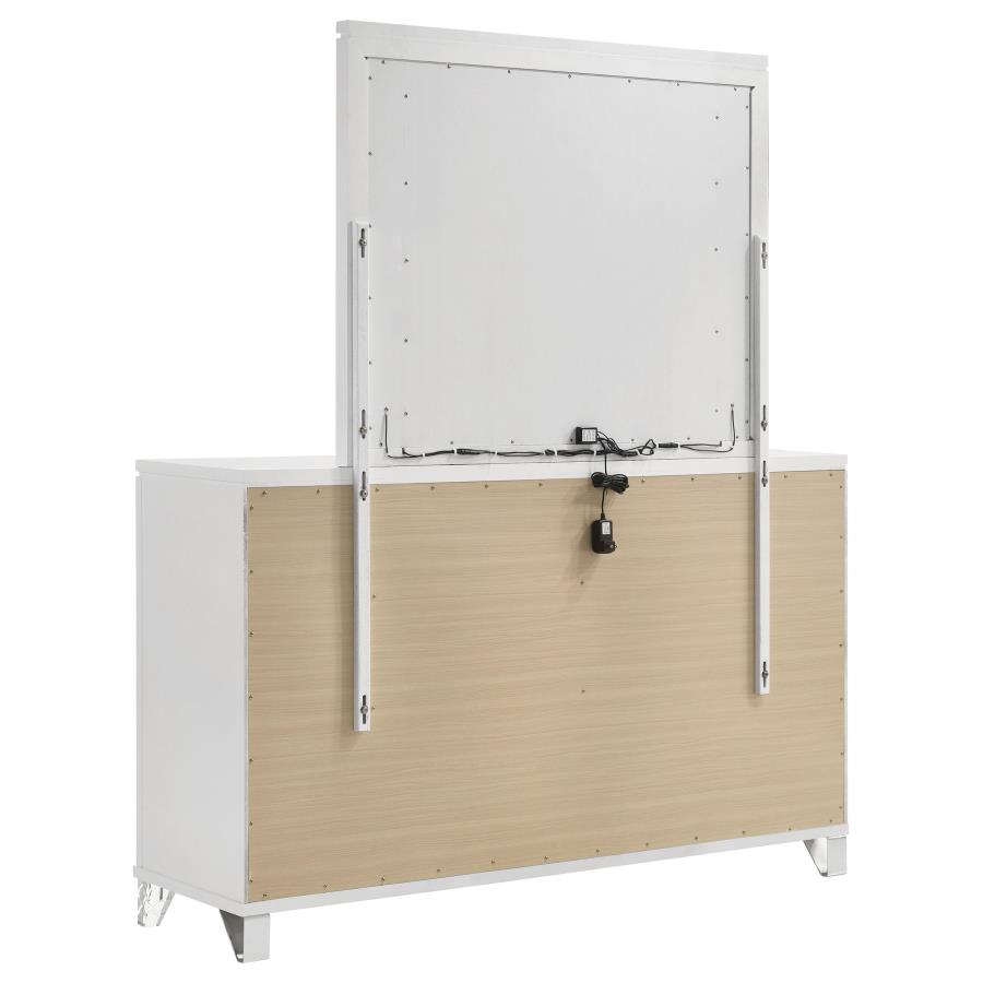 (image for) Marmore 9-drawer Dresser and LED Mirror White