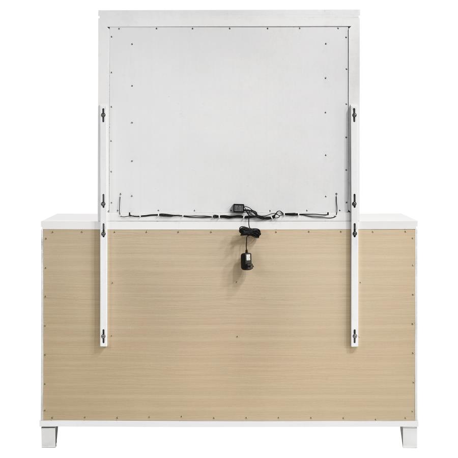 (image for) Marmore 9-drawer Dresser and LED Mirror White