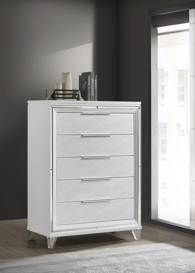 (image for) Marmore 5-drawer Bedroom Chest of Drawers White