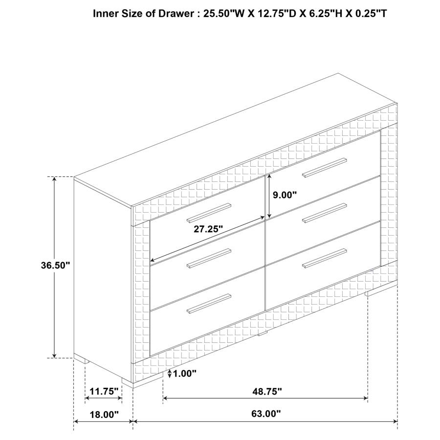 (image for) Ives 4-piece Eastern King Bedroom Set Grey High Gloss