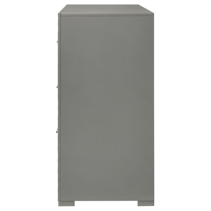 (image for) Ives 6-drawer Dresser Cabinet Grey High Gloss