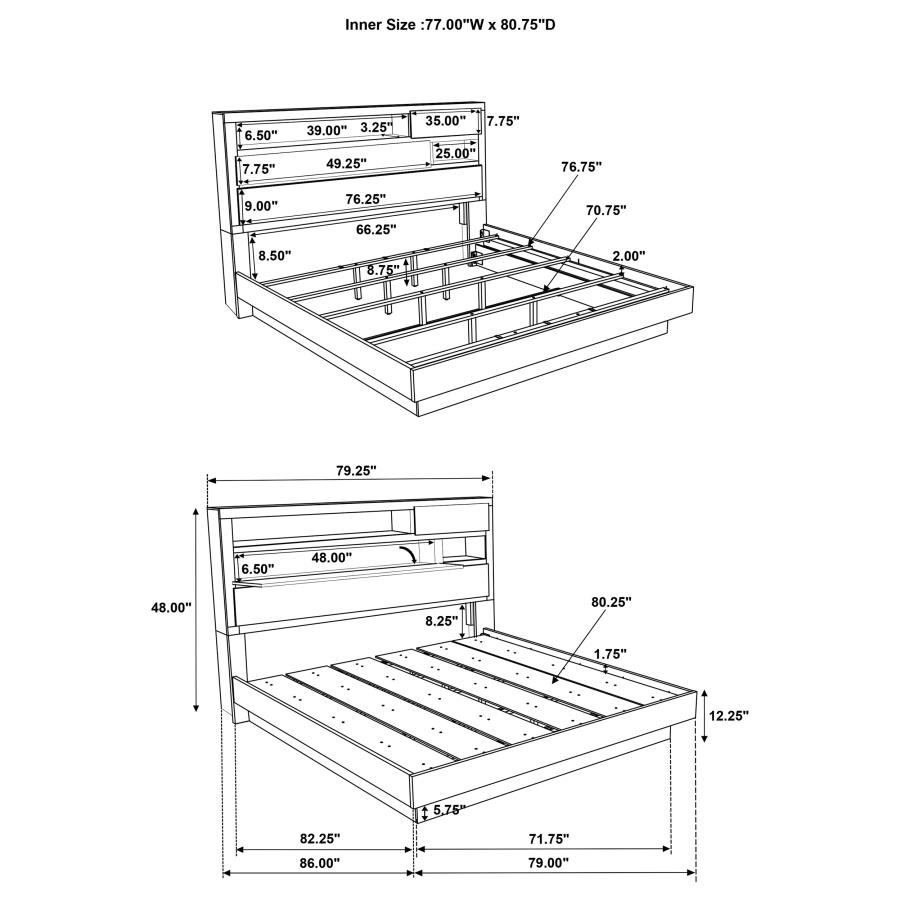 (image for) Fenwick 4-piece Eastern King Bedroom Set Grey Oak