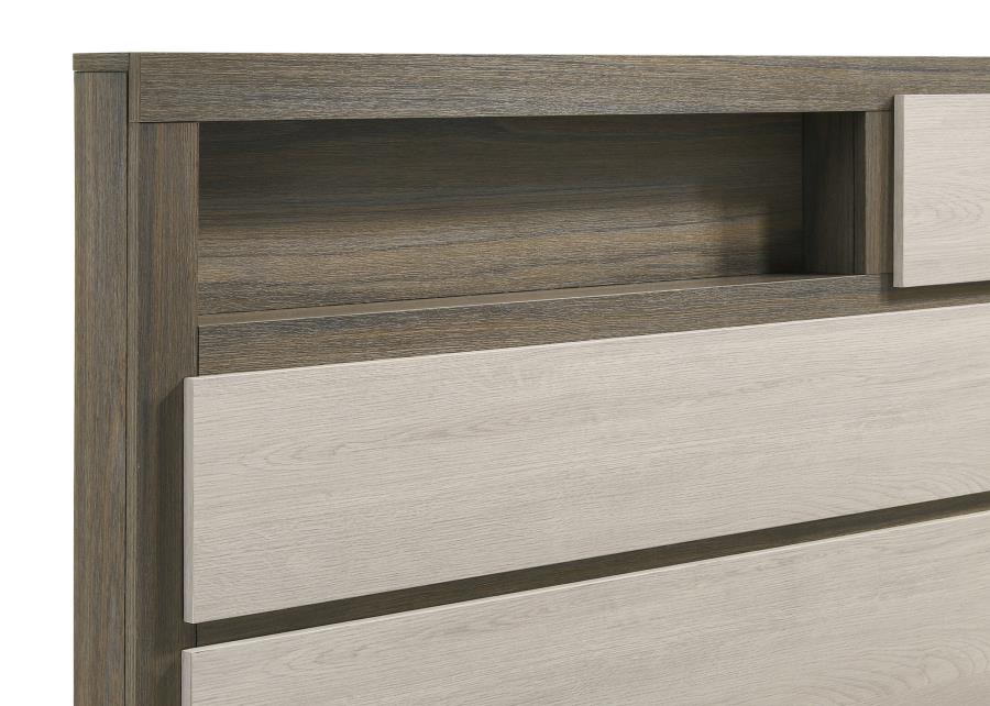 (image for) Fenwick Queen Bed Bookcase Headboard Grey Oak