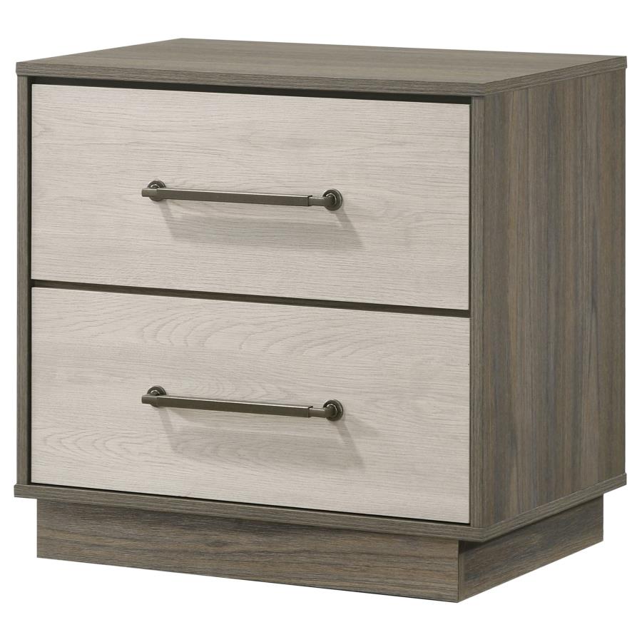 (image for) Fenwick 2-drawer Nightstand Bedside Table Grey Oak